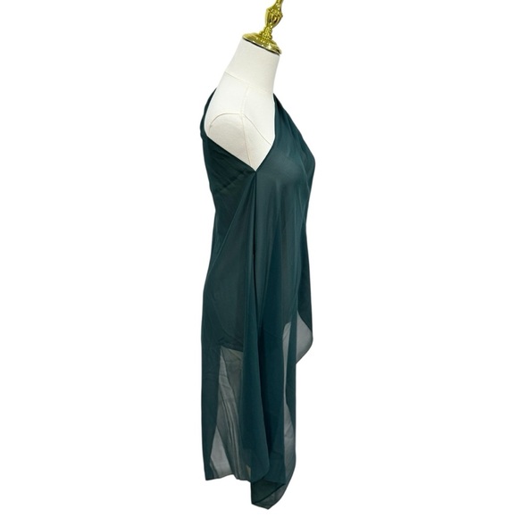 Eileen Fisher Pine Sheer Silk Georgette Chiffon Wrap One Size $138 NWT Green - Picture 10 of 15